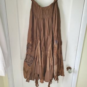 🔖Chorisia Lagenlook Brown Skirt Small Italy